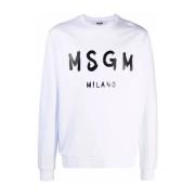 Msgm Sweatshirts White, Herr