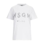 Msgm Vita T-shirts och Polos White, Dam