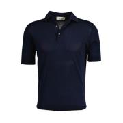 Filippo De Laurentiis Stilfull Crepe Polo Skjorta - Navy Blue, Herr