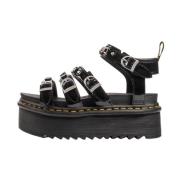Dr. Martens Svarta platta sandaler för kvinnor Black, Dam