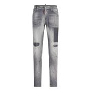 Dsquared2 Slim-Fit Jeans med Distressed Detaljer Gray, Herr