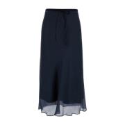 Dunst Midi Skirts Blue, Dam
