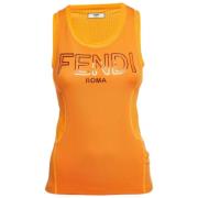 Fendi Vintage Pre-owned Nylon toppar Orange, Dam