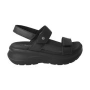 Panama Jack Svart läder komfort sandal Black, Dam