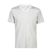 Eleventy Giza Cotton Polo Neck T-Shirt Gray, Herr