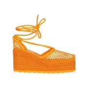 Bottega Veneta Vintage Pre-owned Laeder espadriller Orange, Dam