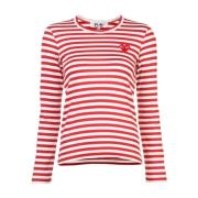 Comme des Garçons Play Long Sleeve Tops Red, Dam