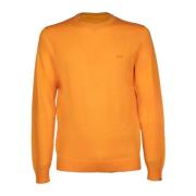 Sun68 Orange Solid Rundhals T-shirt Orange, Herr