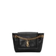 Yves Saint Laurent Vintage Pre-owned Laeder crossbodyvskor Black, Dam