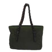 Prada Vintage Pre-owned Tyg totevskor Green, Dam