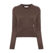 Sporty & Rich V-neck Knitwear Brown, Dam