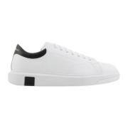 Armani Exchange Vita Läder Sneakers Låg Profil White, Herr