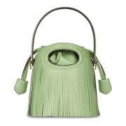 Etro Grön läder mini bucket väska med fransar Green, Dam