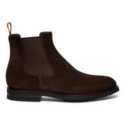 Santoni Mjuk Suede Chelsea Boot Brown, Herr