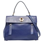 Yves Saint Laurent Vintage Pre-owned Laeder handvskor Blue, Dam