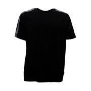 Moschino Svart Bomull T-shirt med Elastiska Band Black, Herr