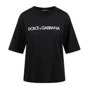 Dolce & Gabbana Logo-print Bomull T-shirt Black, Dam