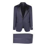 Canali Single Breasted Suits Blue, Herr