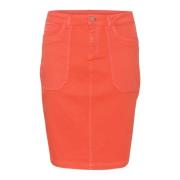 Cream Pencil Skirts Orange, Dam