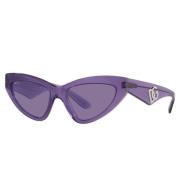 Dolce & Gabbana Cat-Eye Solglasögon Fleur Lila Linser Purple, Unisex