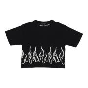 Vision OF Super Broderad T-shirt - Svart/Vit - Streetwear Black, Dam