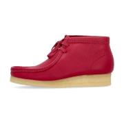Clarks Berry Leather Wallabee Boot - Streetwear Kollektion Red, Dam