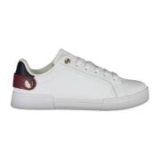 Tommy Hilfiger Vit Polyester Sneaker med Kontrasterande Detaljer White...