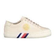 Tommy Hilfiger Beige Polyester Sneaker med Kontrastdetaljer Beige, Dam