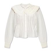 AllSaints Olea skjorta med avtagbar krage White, Dam