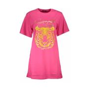 Cavalli Class Rosa Bomullstopp & T-Shirt, Korta ärmar, Normal Passform...