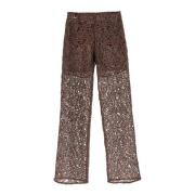 Saks Potts Wide Trousers Brown, Dam