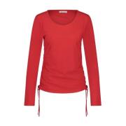 Jane Lushka Long Sleeve Tops Red, Dam