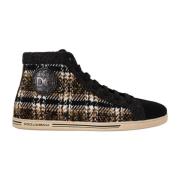 Dolce & Gabbana Beige Brun Logo High Top Sneakers Multicolor, Herr