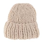 Evyïnit Lyxig Merinoull Beanie i Beige Beige, Dam