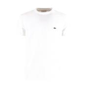 Lacoste Vit Broderad Logotyp T-shirt White, Herr
