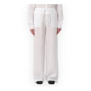 Fay Wide Trousers White, Dam