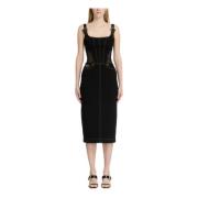 Versace Jeans Couture Baroque Midi dress Black, Dam