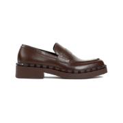 Valentino Garavani Stiliga Rockstud Loafers för Män Brown, Herr