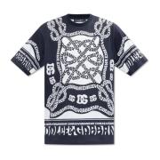 Dolce & Gabbana Tryckt T-shirt Multicolor, Herr