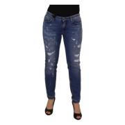 Dolce & Gabbana Blå Low Waist Skinny Denim Jeans Blue, Dam