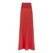 Cortana Marlon, lång röd stickad kjol Red, Dam