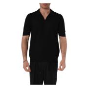 Roberto Collina Polo Shirts Black, Herr