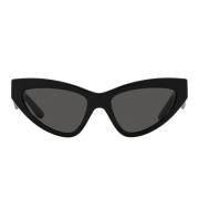 Dolce & Gabbana Cat-Eye Solglasögon med Mörkgrå Linser Black, Unisex