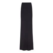 Cortana Kiiro, svart silkestickad kjol Black, Dam
