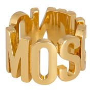 Moschino Lettering Logo Ring Yellow, Dam
