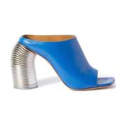 Off White Heeled Boots Blue, Dam