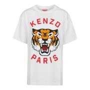 Kenzo Lucky Tiger Oversize T-Shirt White, Dam