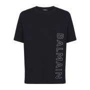 Balmain Präglad T-shirt Black, Herr