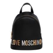 Love Moschino Rhinestone Logo Backpack Black, Dam