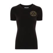 Versace Jeans Couture Svart Stretch Bomull Logo T-shirt Black, Dam